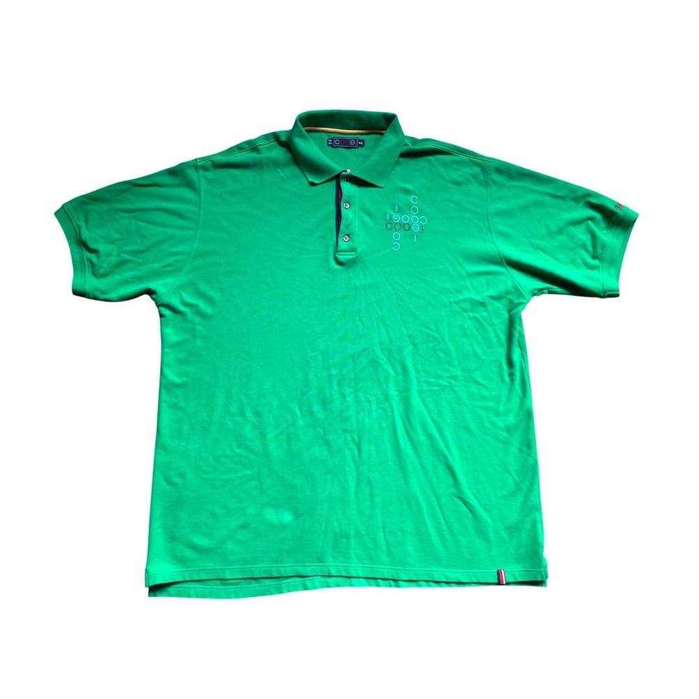 COOGI Mens 4XL Green Short Sleeve Embroidered Pique Polo Shirt Y2K Big & Tall